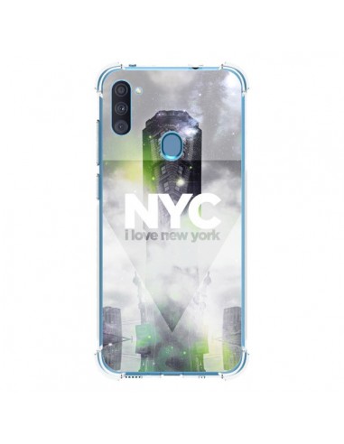 Coque Samsung Galaxy A11 et M11 I Love New York City Gris Vert - Javier Martinez