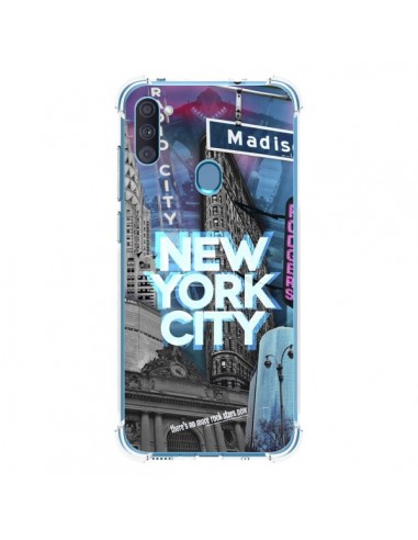 Coque Samsung Galaxy A11 et M11 New York City Buildings Bleu - Javier Martinez