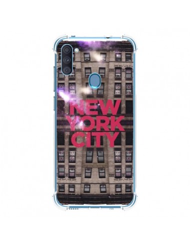 Coque Samsung Galaxy A11 et M11 New York City Buildings Rouge - Javier Martinez