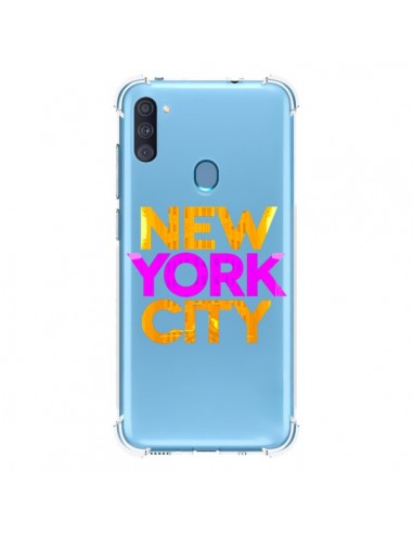 Coque Samsung Galaxy A11 et M11 New York City NYC Orange Rose Transparente - Javier Martinez