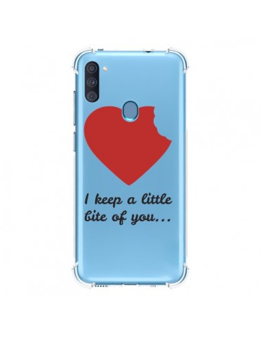 Coque Samsung Galaxy A11 et M11 I keep a little bite of you Love Heart Amour Transparente - Julien Martinez