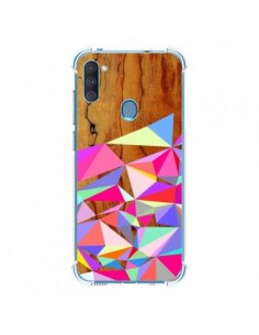 Coque Samsung Galaxy A11 et M11 Wooden Multi Geo Bois...