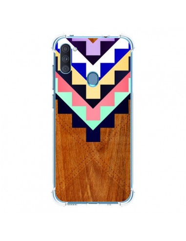 Coque Samsung Galaxy A11 et M11 Wooden Tribal Bois Azteque Aztec Tribal - Jenny Mhairi