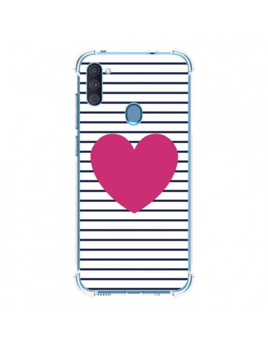 Coque Samsung Galaxy A11 et M11 Coeur Traits Marin - Jonathan Perez