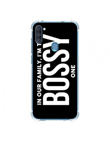 Coque Samsung Galaxy A11 et M11 In our family i'm the Bossy one - Jonathan Perez