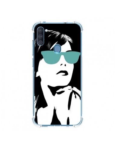 Coque Samsung Galaxy A11 et M11 Fille Lunettes Bleues - Jonathan Perez