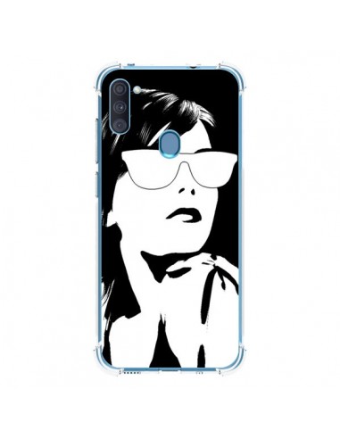 Coque Samsung Galaxy A11 et M11 Fille Lunettes Blanches - Jonathan Perez