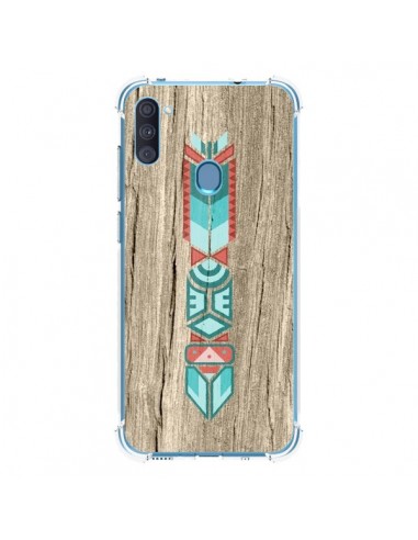 Coque Samsung Galaxy A11 et M11 Totem Tribal Azteque Bois Wood - Jonathan Perez