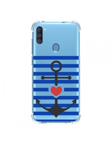 Coque Samsung Galaxy A11 et M11 Mariniere Ancre Marin Coeur Transparente - Jonathan Perez