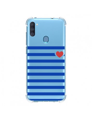 Coque Samsung Galaxy A11 et M11 Mariniere Coeur Love Transparente - Jonathan Perez