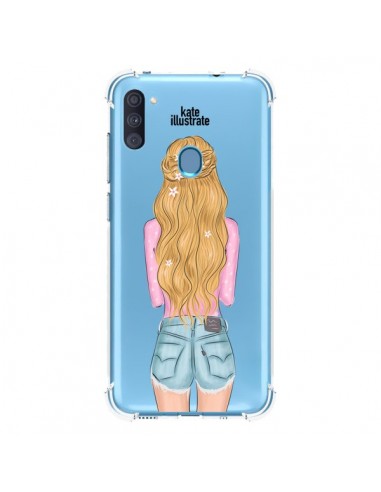 Coque Samsung Galaxy A11 et M11 Blonde Don't Care Transparente - kateillustrate