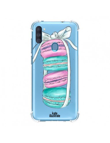 Coque Samsung Galaxy A11 et M11 Macarons Pink Mint Rose Transparente - kateillustrate