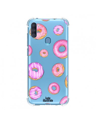 Coque Samsung Galaxy A11 et M11 Pink Donuts Rose Transparente - kateillustrate