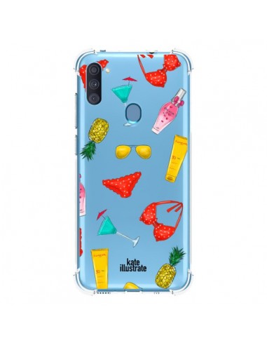 Coque Samsung Galaxy A11 et M11 Summer Essentials Ete Essentiel Transparente - kateillustrate