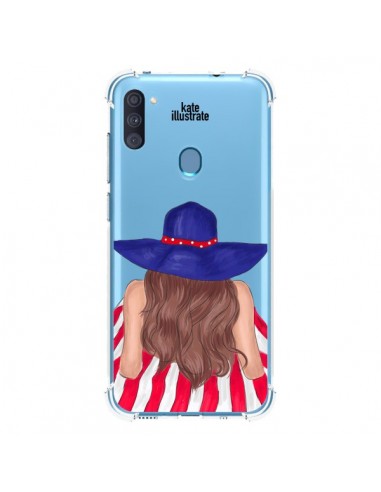 Coque Samsung Galaxy A11 et M11 Beah Girl Fille Plage Transparente - kateillustrate