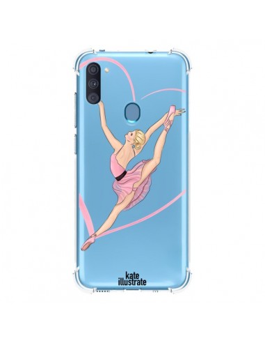 Coque Samsung Galaxy A11 et M11 Ballerina Jump In The Air Ballerine Danseuse Transparente - kateillustrate