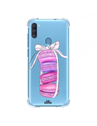 Coque Samsung Galaxy A11 et M11 Macarons Pink Purple Rose Violet Transparente - kateillustrate