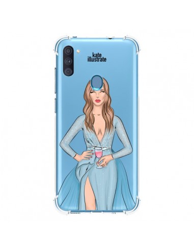 Coque Samsung Galaxy A11 et M11 Cheers Diner Gala Champagne Transparente - kateillustrate