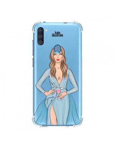 Coque Samsung Galaxy A11 et M11 Cheers Diner Gala Champagne Transparente - kateillustrate