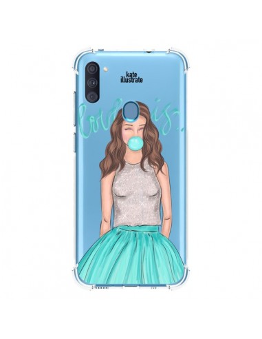 Coque Samsung Galaxy A11 et M11 Bubble Girls Tiffany Bleu Transparente - kateillustrate