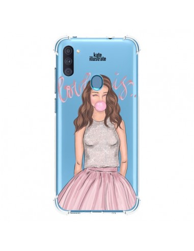 Coque Samsung Galaxy A11 et M11 Bubble Girl Tiffany Rose Transparente - kateillustrate