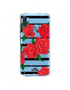 Coque Samsung Galaxy A11 et M11 Red Roses Rouge Fleurs...