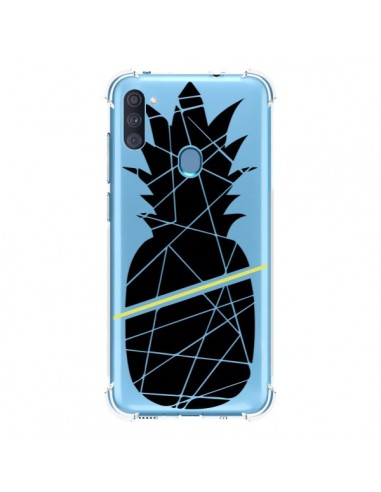 Coque Samsung Galaxy A11 et M11 Ananas Noir Transparente - Koura-Rosy Kane