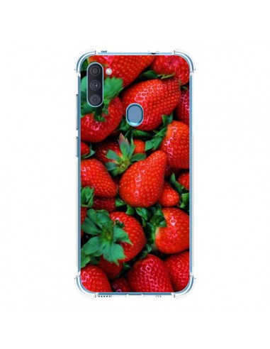 Coque Samsung Galaxy A11 et M11 Fraise Strawberry Fruit - Laetitia