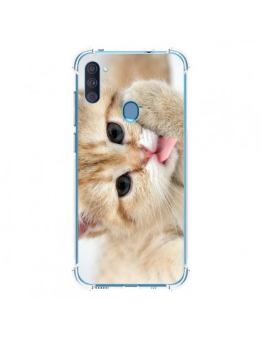 Coque Samsung Galaxy A11 et M11 Chat Cat Tongue - Laetitia