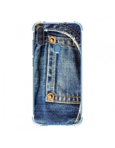 Coque Samsung Galaxy A11 et M11 Jean Bleu Vintage - Laetitia