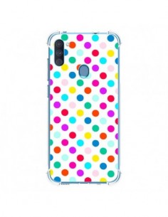 Coque Samsung Galaxy A11 et M11 Pois Multicolores - Laetitia