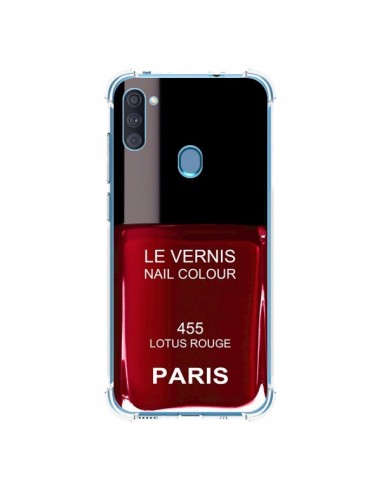 Coque Samsung Galaxy A11 et M11 Vernis Paris Lotus Rouge - Laetitia
