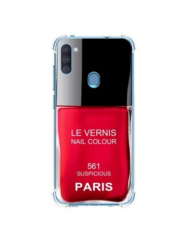 Coque Samsung Galaxy A11 et M11 Vernis Paris Suspicious Rouge - Laetitia