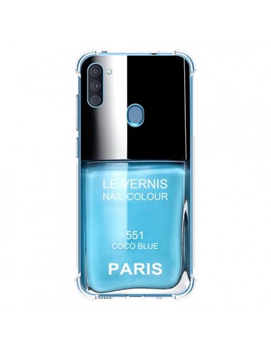 Coque Samsung Galaxy A11 et M11 Vernis Paris Coco Blue Bleu - Laetitia
