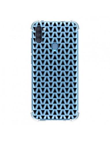 Coque Samsung Galaxy A11 et M11 Triangles Romi Azteque Noir Transparente - Laetitia