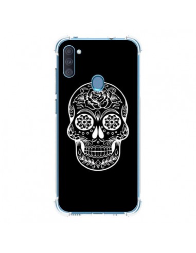 Coque Samsung Galaxy A11 et M11 Tête de Mort Mexicaine Blanche - Laetitia