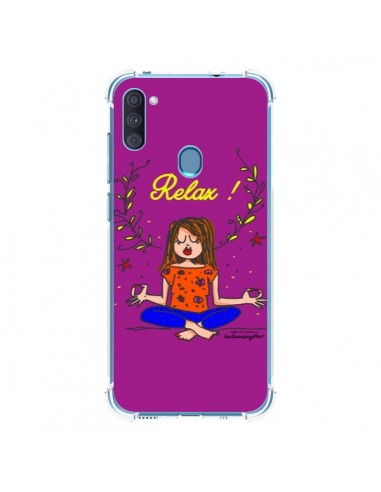 Coque Samsung Galaxy A11 et M11 Fille Relax Zen Yoga - Leellouebrigitte