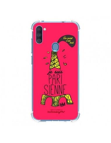 Coque Samsung Galaxy A11 et M11 Je suis Parisienne La Tour Eiffel Rose - Leellouebrigitte