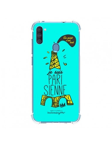 Coque Samsung Galaxy A11 et M11 Je suis Parisienne La Tour Eiffel Bleu - Leellouebrigitte