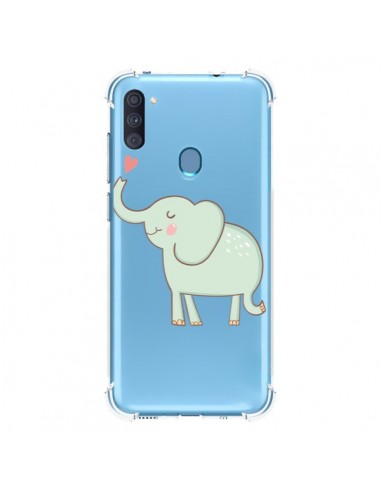 Coque Samsung Galaxy A11 et M11 Elephant Elefant Animal Coeur Love  Transparente - Petit Griffin