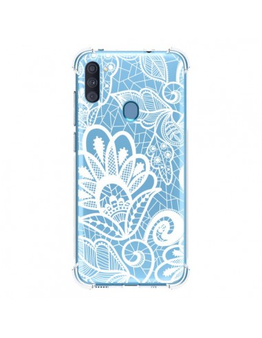 Coque Samsung Galaxy A11 et M11 Lace Fleur Flower Blanc Transparente - Petit Griffin