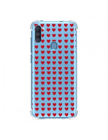 Coque Samsung Galaxy A11 et M11 Coeurs Heart Love Amour Red Transparente - Petit Griffin