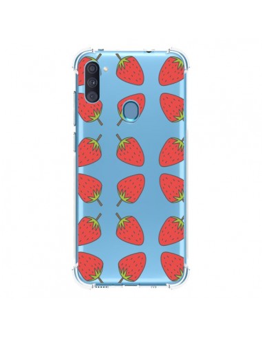 Coque Samsung Galaxy A11 et M11 Fraise Fruit Strawberry Transparente - Petit Griffin