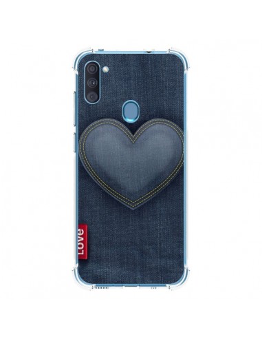 Coque Samsung Galaxy A11 et M11 Love Coeur en Jean - Lassana