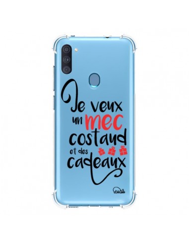 Coque Samsung Galaxy A11 et M11 Je veux un mec costaud et des cadeaux Transparente - Lolo Santo