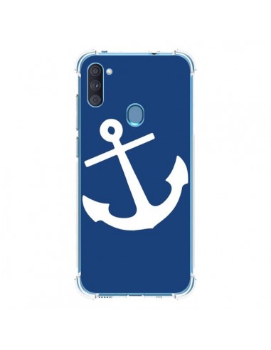 Coque Samsung Galaxy A11 et M11 Ancre Navire Navy Blue Anchor - Mary Nesrala