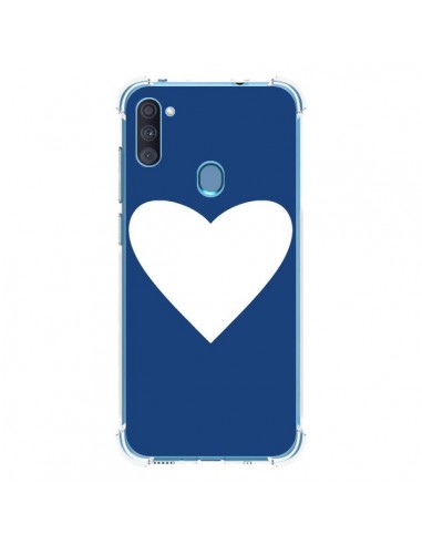 Coque Samsung Galaxy A11 et M11 Coeur Navy Blue Heart - Mary Nesrala