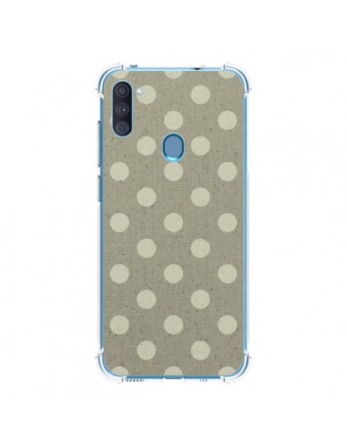 Coque Samsung Galaxy A11 et M11 Pois Polka Camel - Mary Nesrala