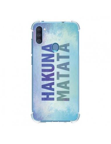 Coque Samsung Galaxy A11 et M11 Hakuna Matata Roi Lion Bleu - Mary Nesrala