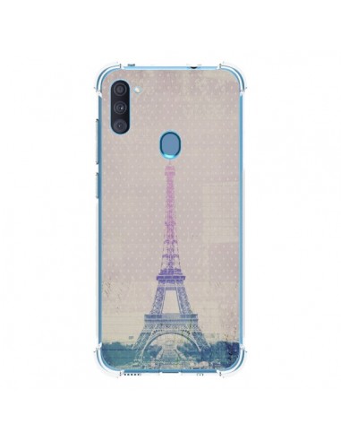 Coque Samsung Galaxy A11 et M11 I love Paris Tour Eiffel - Mary Nesrala